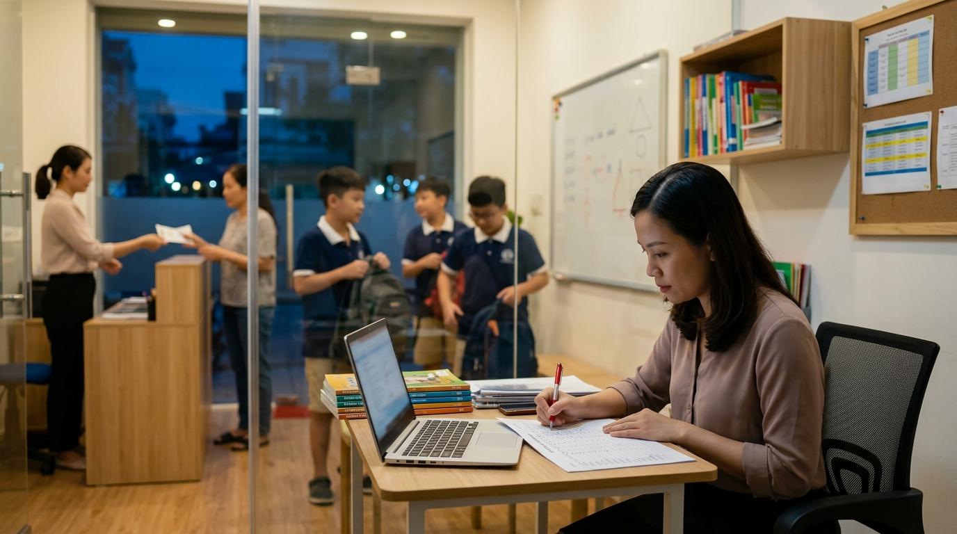 Minh hoạ tính năng đặc thù cho ngành Trung tâm tiếng Anh · Đào tạo