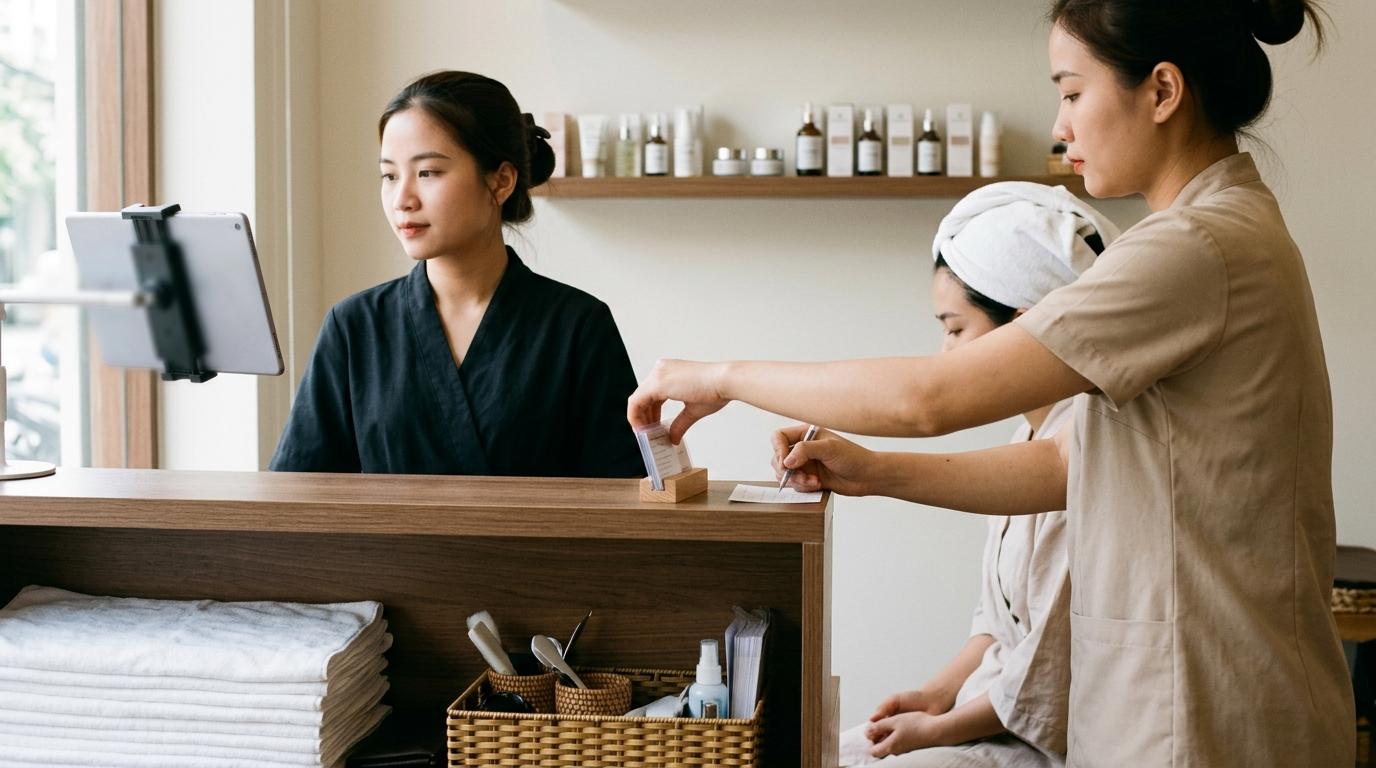 Minh hoạ tính năng đặc thù cho ngành Spa · Salon tóc · Nail